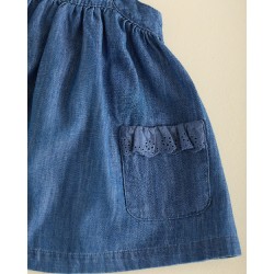 1007 Pichi Bolsillos Puntilla Denim