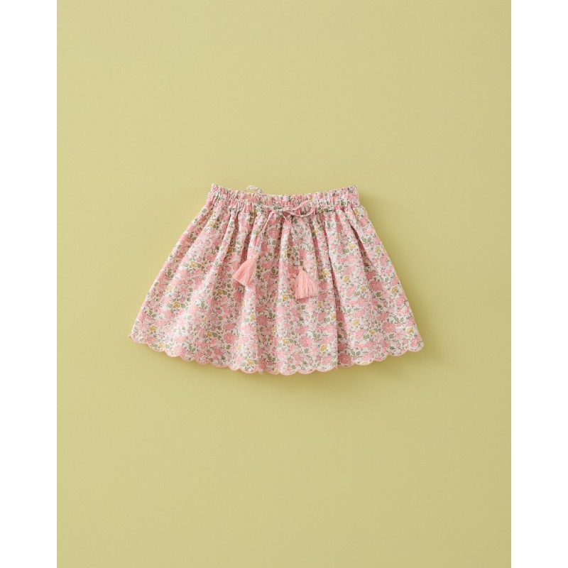 1016 Minifalda Ondas Liberty Pink Coco Flúor