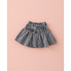 1018 Falda Elásticos Vichy Negro
