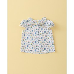 1051 Camisa Cuello Volante Liberty Blue Sand