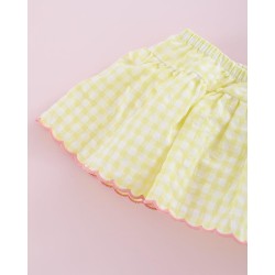 120 Minifalda Braguita Ondas Vichy Limón Mi Canesú