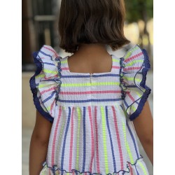 1452 Vestido Rayas Flúor LaPePPa