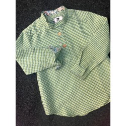 1587 Camisa Cuadros Olivo La Martinica