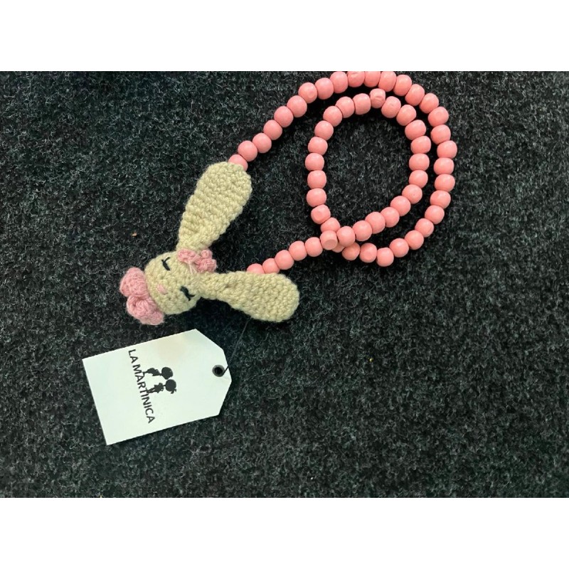 1697 Collar Rosa Conejo Balancin La Martinica
