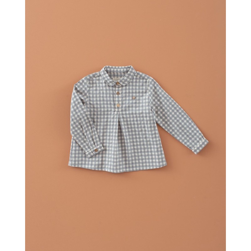 1878 Camisa Niño Vichy Ceniza Mi Canesú