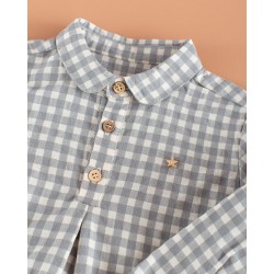 1879 Camisa Niño Vichy Ceniza Mi Canesú
