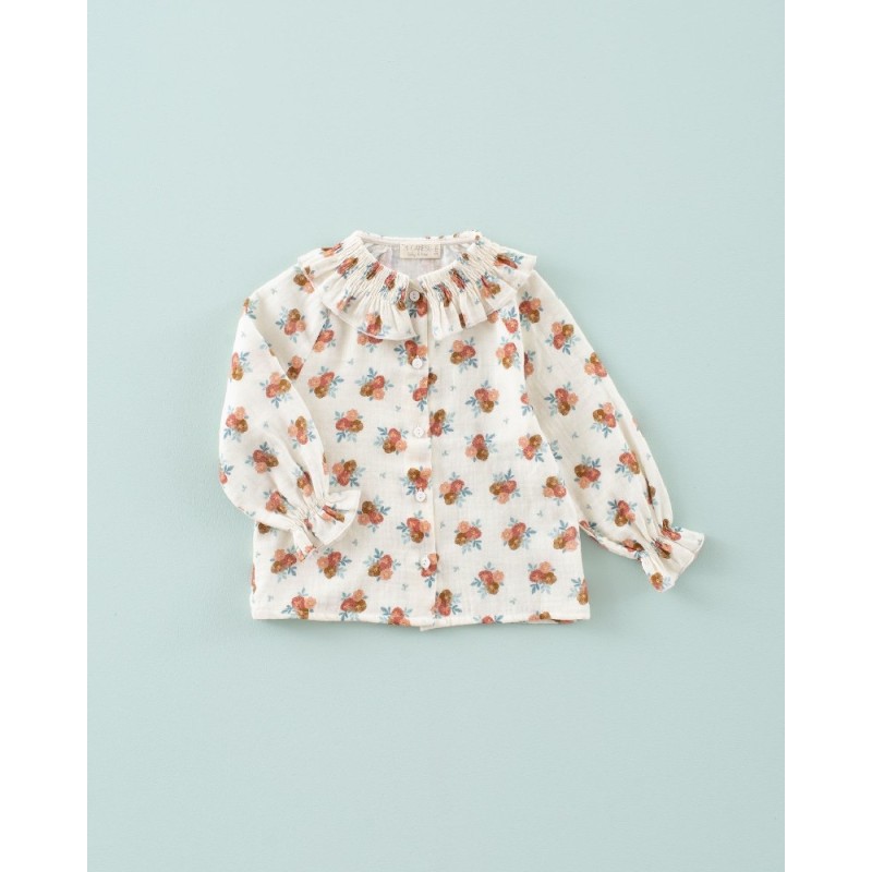 1885 Camisa Gomitas Gasa Cozy Flowers Mi Canesú