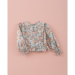 1891 Blusa Top Volantitos Liberty Calm Days Mi Canesú