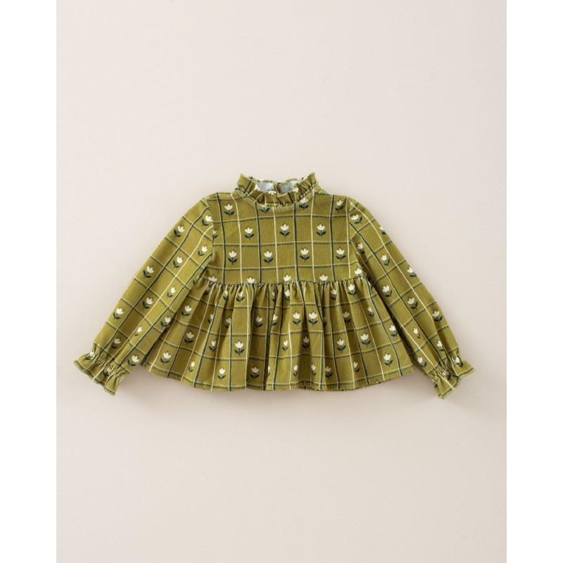 1897 Blusa Peplum Pana Cuadro Tulipe Mi Canesú