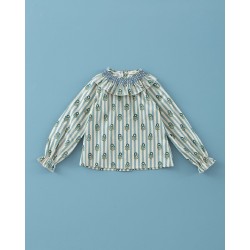 1903 Blusa Rayas Flor de Té Mi Canesú
