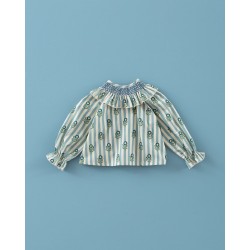 1904 Blusa Rayas Flor de Té Mi Canesú