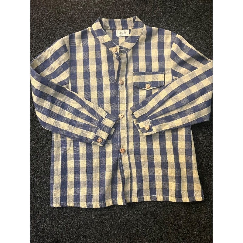 2128 Azul marino Camisa Niño Cuadros Camelia Yoedu