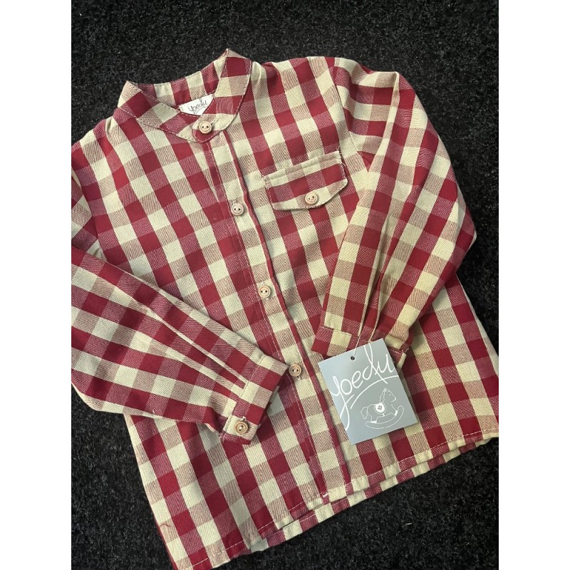 2129 Granate Camisa Niño Cuadros Camelia Yoedu