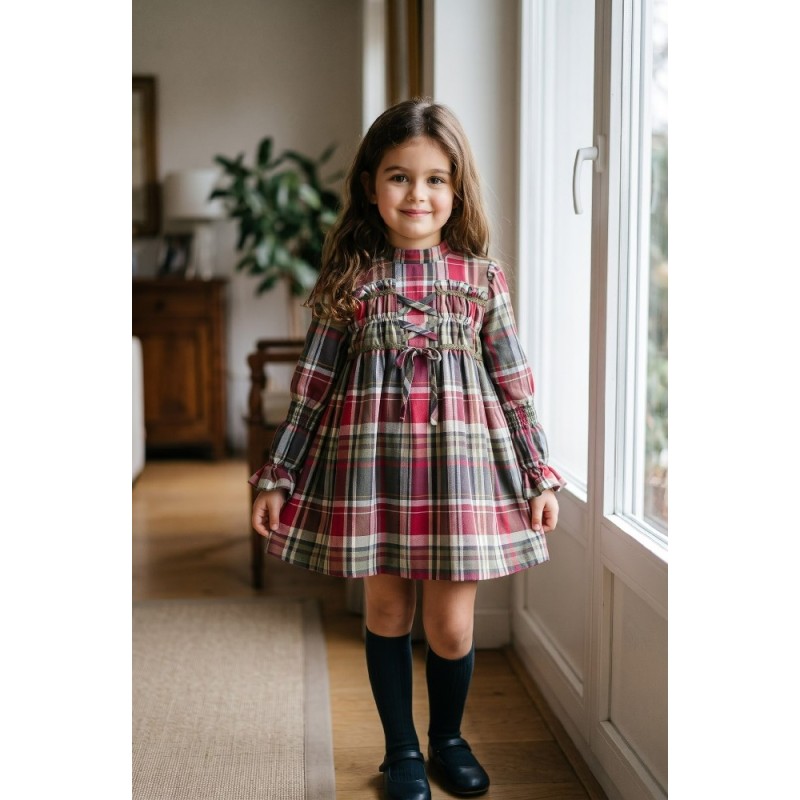 2138 Vestido Cuadros Pascua Yoedu (hasta 6 años)