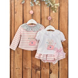 251 Conjunto Niña Rayas Rosas Valentina Bebés