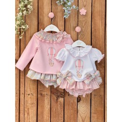 252 Conjunto Niña Globo Rosa Valentina Bebés
