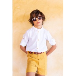 3  Camisa Blanca Seersucker Niño