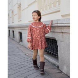 309 Vestido Teja Ribetes Blanco Dadati