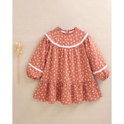 312 Vestido Teja Ribetes Blanco Dadati