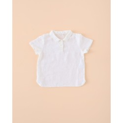 32 Camisa Lino Corta Blanco Roto Mi Canesú