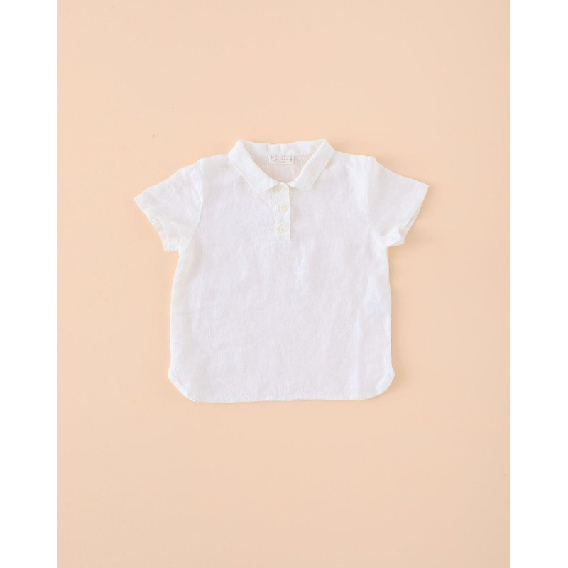 32 Camisa Lino Corta Blanco Roto Mi Canesú
