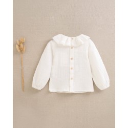 324 Blusa Bebe Muselina Volante Cuello Dadati