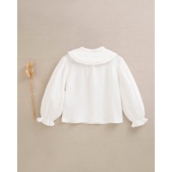 328 Blusa Niña Muselina Cuello Volante Dadati
