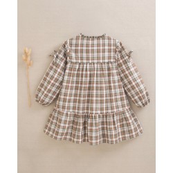 338 Vestido Cuadros Marrón y Verde Dadati