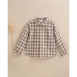 344 Camisa Niño Cuadros Marrón y Verde Dadati