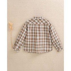 345 Camisa Niño Cuadros Marrón y Verde Dadati