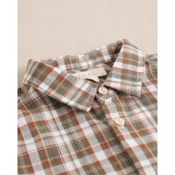 346 Camisa Niño Cuadros Marrón y Verde Dadati