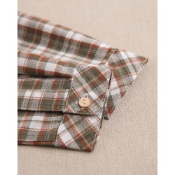 348 Camisa Niño Cuadros Marrón y Verde Dadati