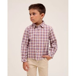 366 Camisa Niño Cuadros Morado Dadati