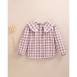 405 Blusa Niña Cuadros Morado Dadati
