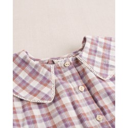 407 Blusa Niña Cuadros Morado Dadati