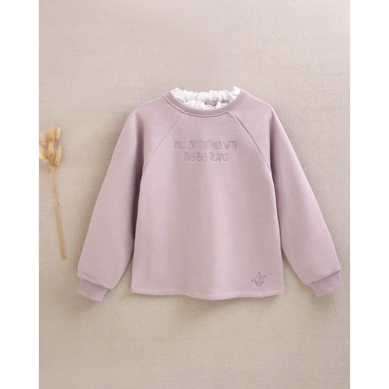 424 Sudadera Niña Malva Cuello Camisa Dadati