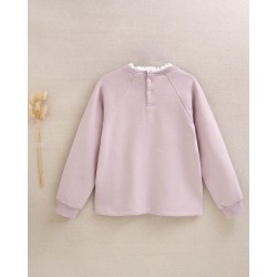 425 Sudadera Niña Malva Cuello Camisa Dadati