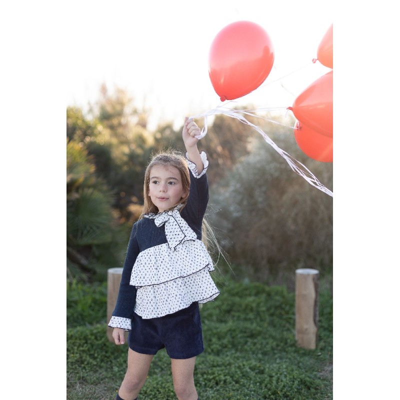 452 Conjunto Niña Jersey y Short Marino Coco Acqua