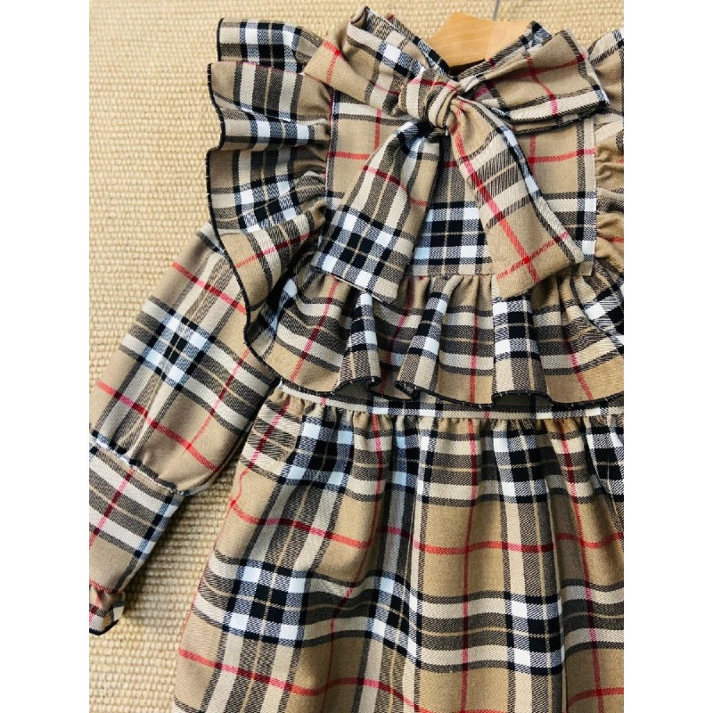 562 Camisa Niña Lazada Cuadros Burberry Mon Petit Bonbon
