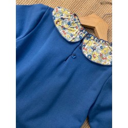 572 Vestido Felpa Pata Cuello Liberty Mon Petit Bonbon