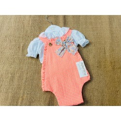 597 Conjunto Niña Ranita Vichy Flúor Valentina