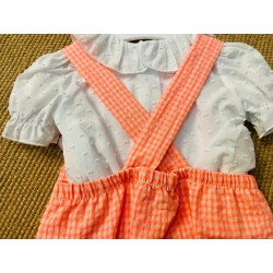 599 Conjunto Niña Ranita Vichy Flúor Valentina