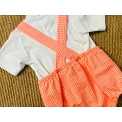 610 Conjunto Niño Ranita Vichy Flúor Valentina