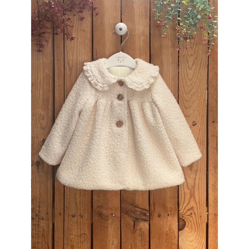 614 Abrigo Paño Rizado Nata Valentina