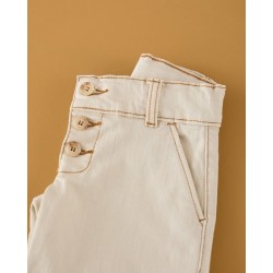 622 Pantalón Cropped Hueso Mi Canesú