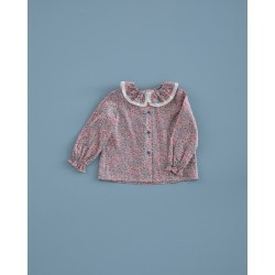 631 Camisa Cuello Volante Liberty Mini Clarissa Mi Canesú