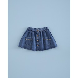 639 Minifalda Ondas Lurex Lyocell Vaquero Mi Canesú