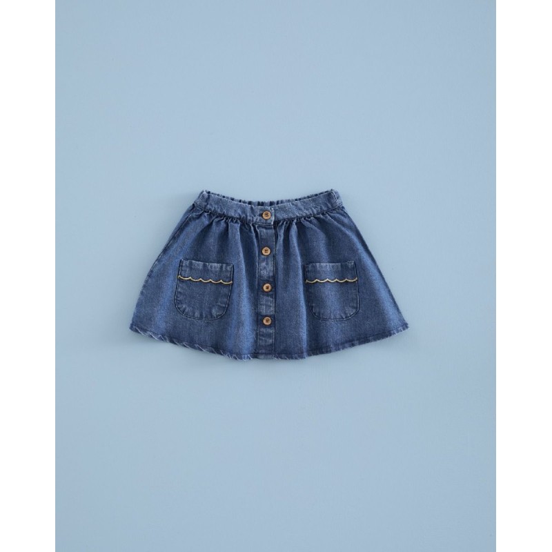 639 Minifalda Ondas Lurex Lyocell Vaquero Mi Canesú