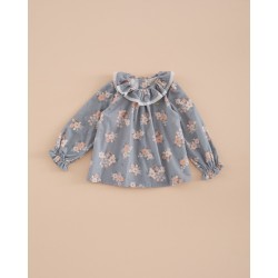 670 Camisa Cuello Volante Micropana Bouquet Mi Canesú