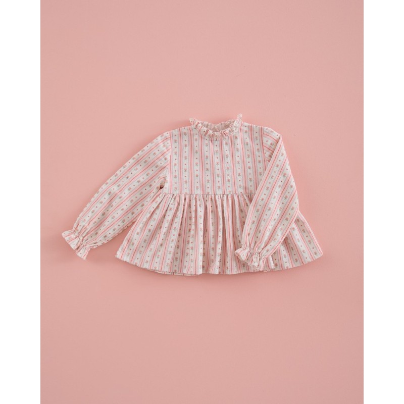 671 Blusa Peplum Micropana Rayas Corazón Mi Canesú